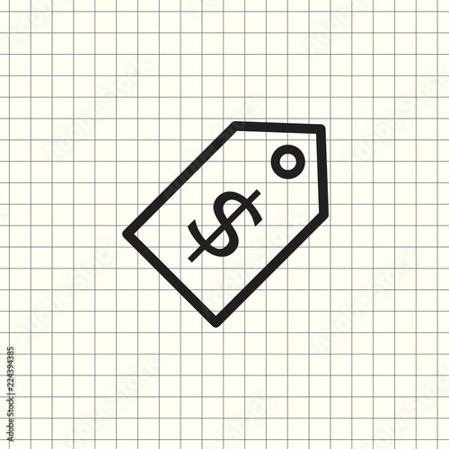 Price tag with dollar sign icon