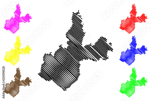 Irkutsk Oblast (Russia, Subjects of the Russian Federation, Oblasts of Russia) map vector illustration, scribble sketch Irkutsk Oblast map