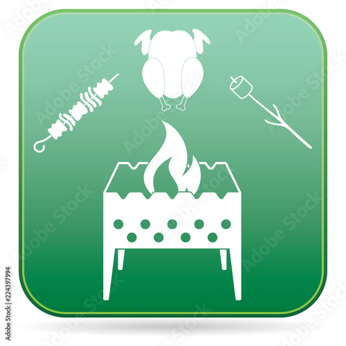 Brazier zephyr, kebab and chicken icon