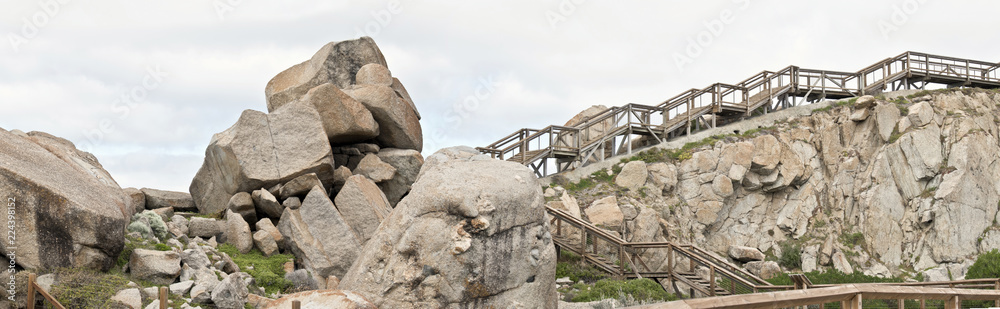 Granite Island Stairs up to the rocks