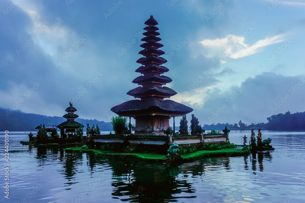 Indonesian temple Ulun Danu Beratan on a mountain lake Indonesian temple Ulun Danu Beratan on a mountain lake