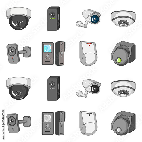 Vector illustration of cctv and camera logo. Collection of cctv and system vector icon for stock.