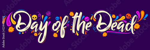 Day of the Dead vector lettering illustration