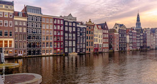 Photography amsterdam canals and houses in netherlands
