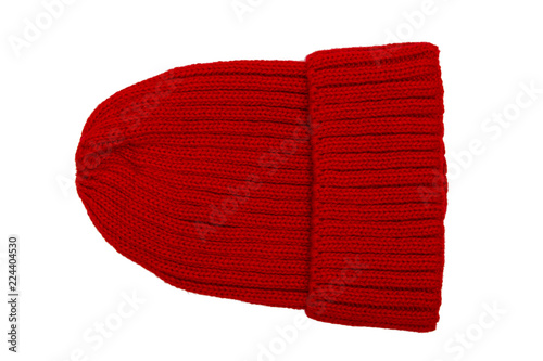 Foto Red beanie isolated on white