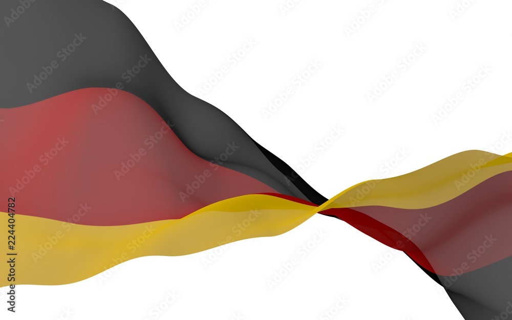 Naklejka premium Flag of Germany. Wide format 3D illustration. State symbol of the Federal Republic of Germany. 3D rendering