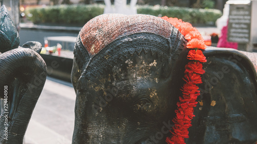 Canvas Print Religion statues of elephants from  thailand