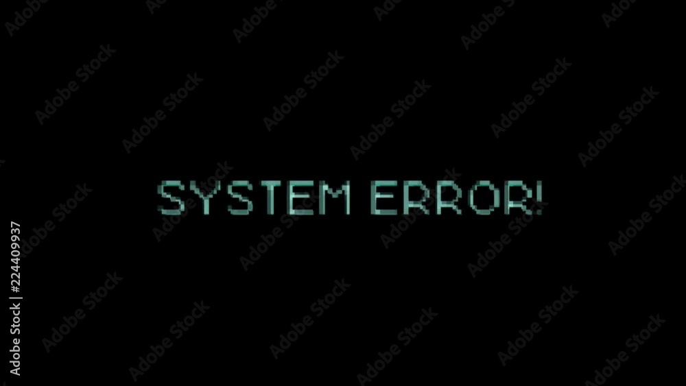 Computer Error Text Message Bad Glitch Effect/
Animation of a communication computer error message with digital text blinking and dirty glitch and twitch effect
