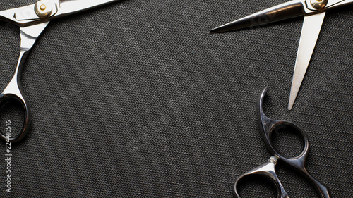 scissors on black background