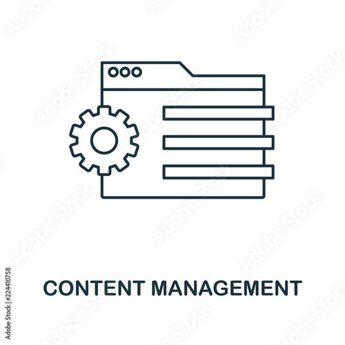 Content Management outline icon. Simple design from web development icon collection. UI and UX. Pixel perfect content management icon. For web design, apps, software, print usage.