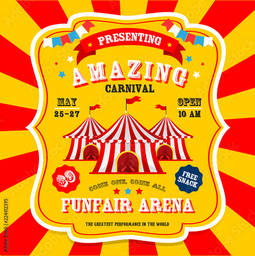 Carnival banner. Circus. Funfair flyer