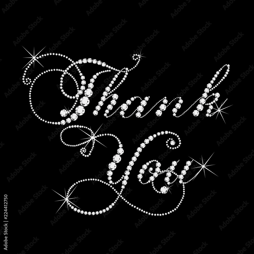 Thank you card in diamonds design vector Thank you card in diamonds design vector
