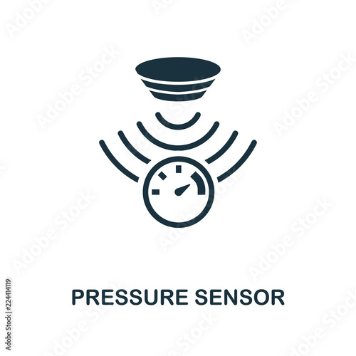 Pressure Sensor icon. Monochrome style design from sensors icon collection. UI and UX. Pixel perfect pressure sensor icon. For web design, apps, software, print usage.