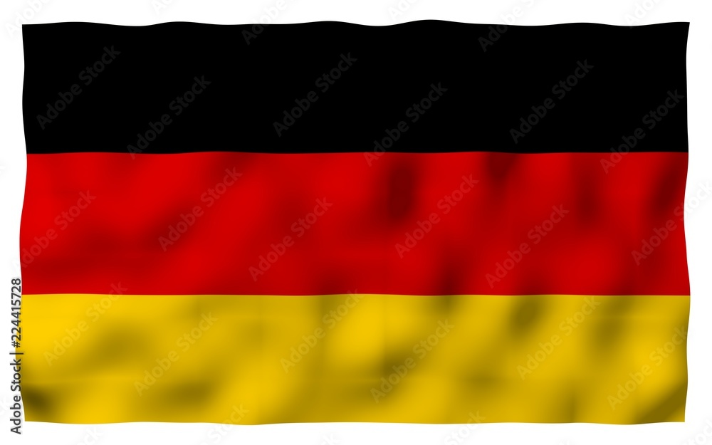 Naklejka premium Flag of Germany. Wide format 3D illustration. State symbol of the Federal Republic of Germany. 3D rendering