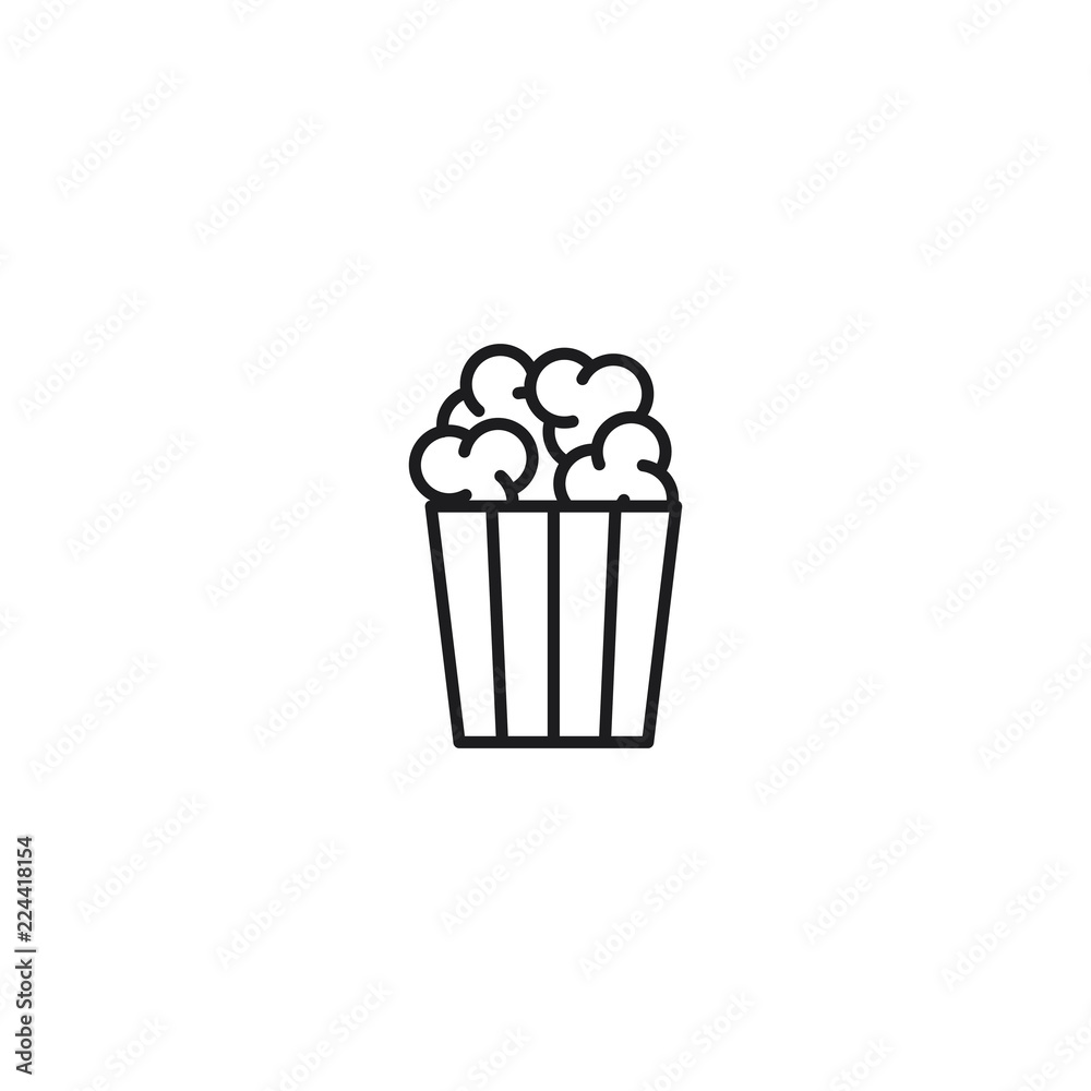 line popcorn black icon on white background line popcorn black icon on white background
