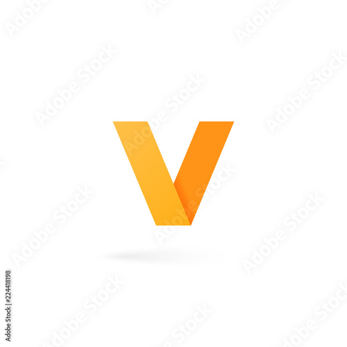 Letter V logo alphabet on white background