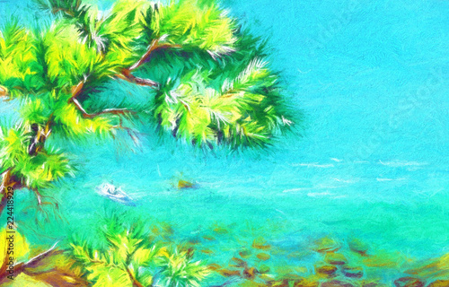 cyprus water color illustrtion