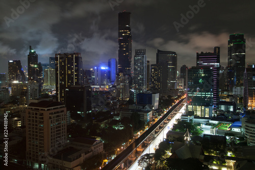 Skyscrappers of Silom by Night