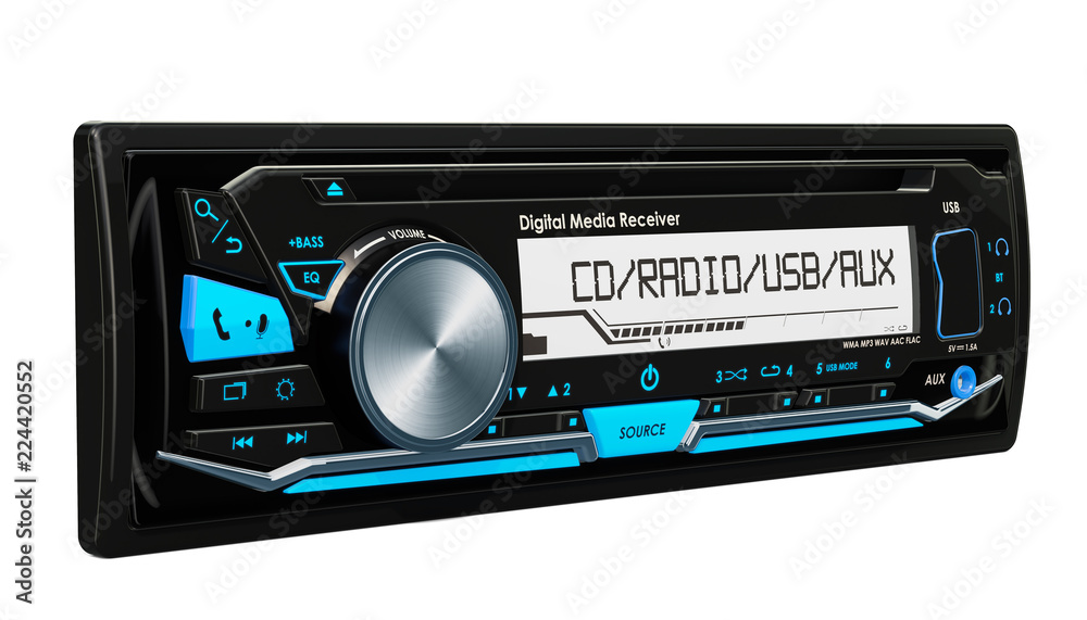 Fototapeta premium Car digital media receiver, 3D rendering