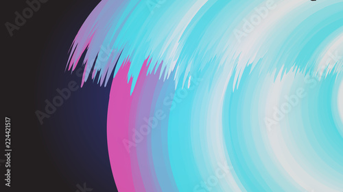 Abstract blue and violet rounded twisted circular cosmic rainbow striped magical unusual gradient texture from multi-colored lines and stripes. The background. Vector illustration