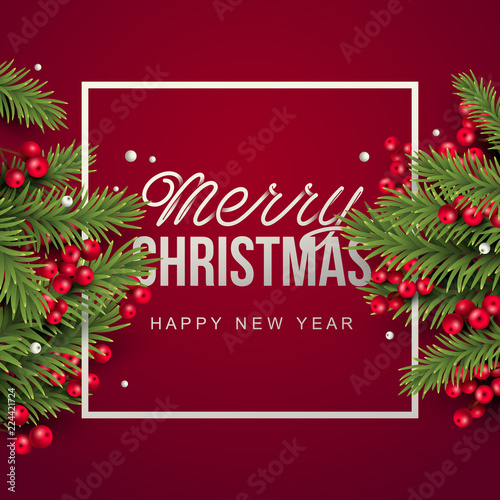 Merry Christmas background. Vector illustration with Christmas elements.