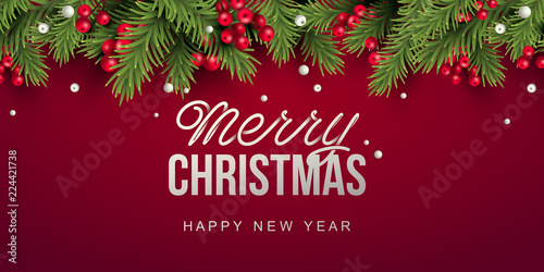 Merry Christmas background. Vector illustration with Christmas elements.
