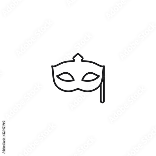 line masquerade mask icon on white background