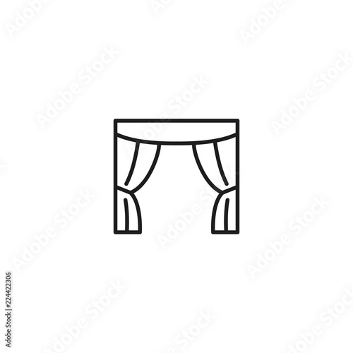 line theatre stage icon on white background