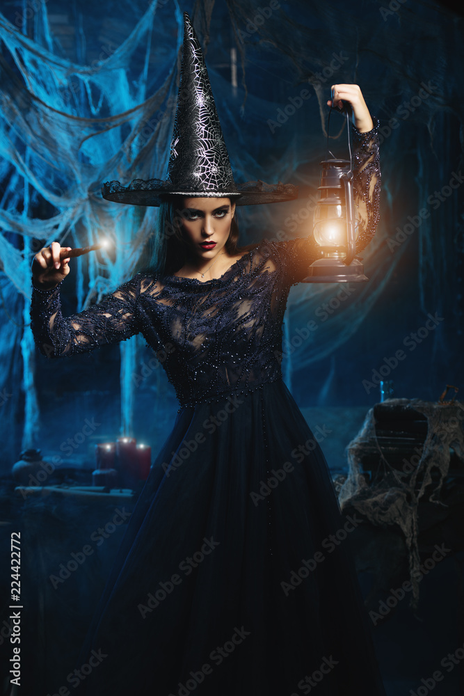 Naklejka premium in a castle with magic stick