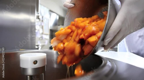 jam production with pastry mixer kettle machine cooking apricots fruit
