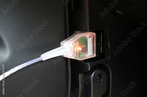 Diagnostic interface connected to cars OBD2 port