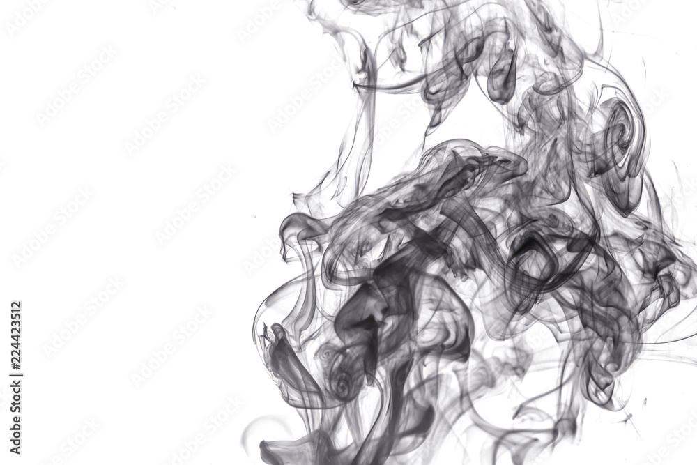 Fototapeta premium Black smoke on white background