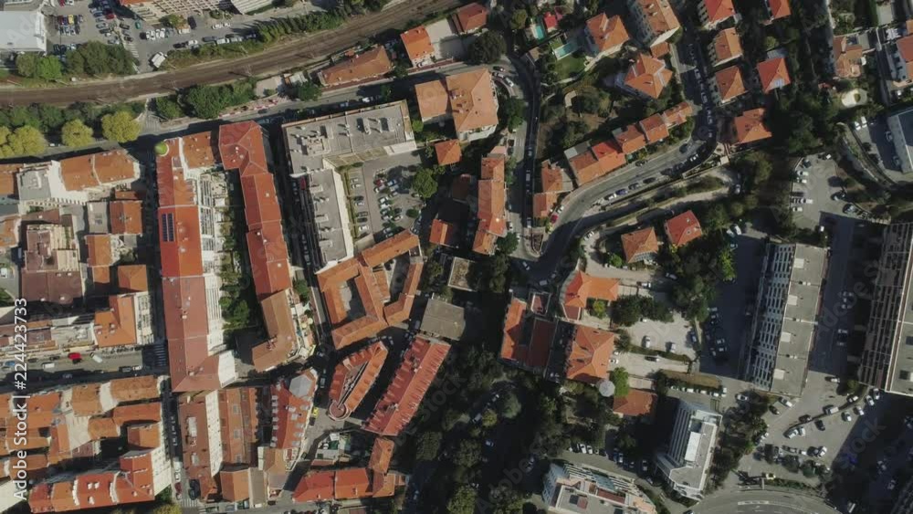 The city of Nice in the south of France on the azure coast is a view from above on the roofs of houses and roads The city of Nice in the south of France on the azure coast is a view from above on the roofs of houses and roads