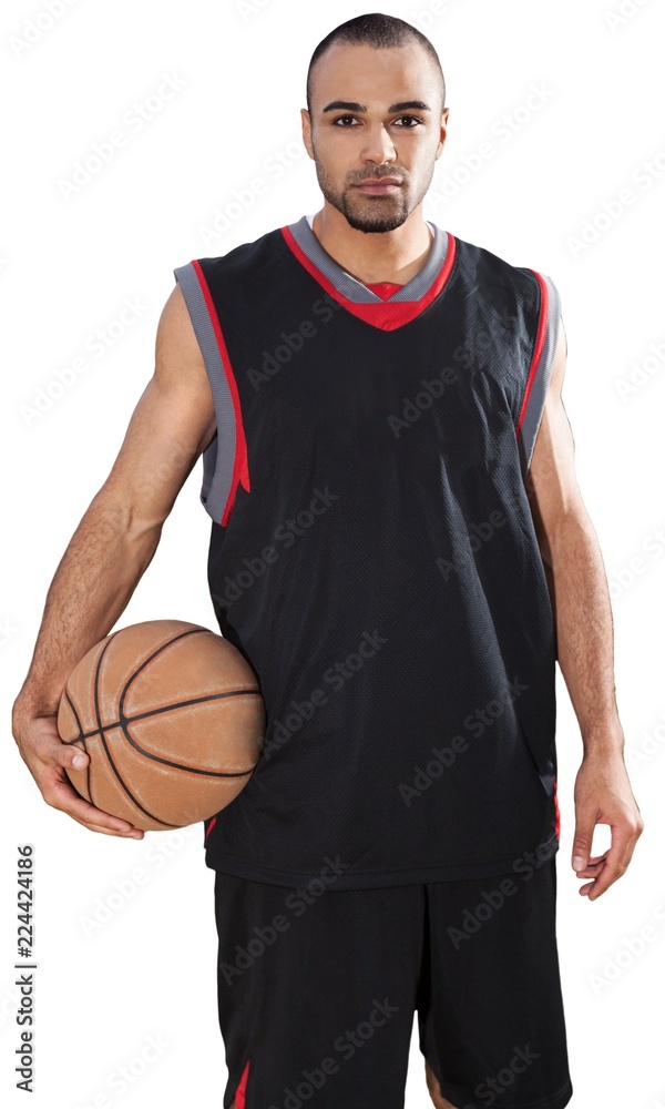 Basketball Player Holding a Ball - Isolated Basketball Player Holding a Ball - Isolated