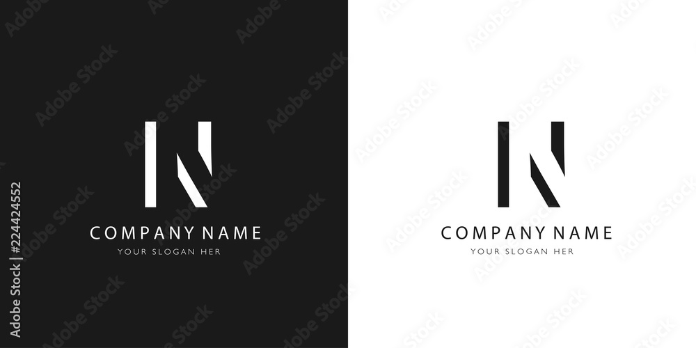 n logo letter modern design	