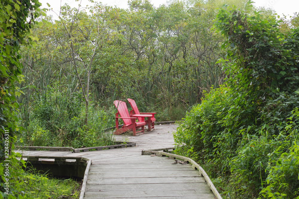 Fototapeta premium Corner for relaxation with two chairs