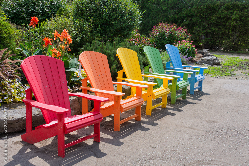 Garden chairs of different colors
