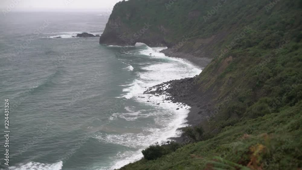 View of the exciting sea from the top of a mountainous area View of the exciting sea from the top of a mountainous area