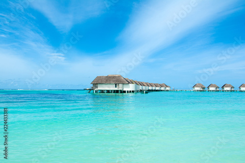 Overwater bungalow in the Indian Ocean