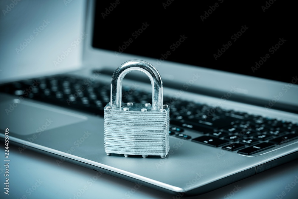 Padlock on a Laptop Padlock on a Laptop