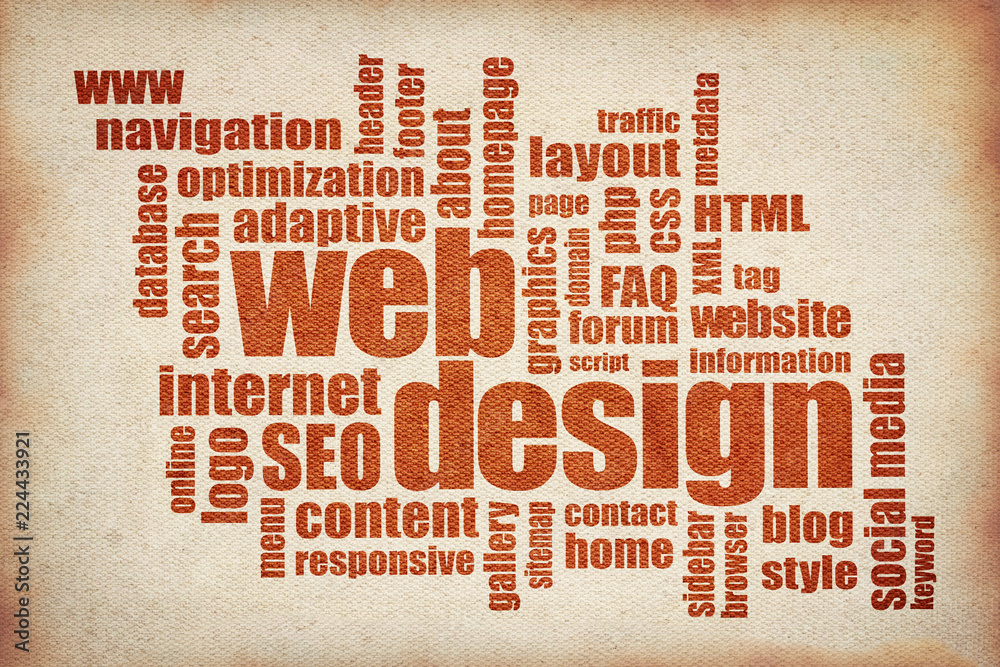 web design word cloud - printing on canvas