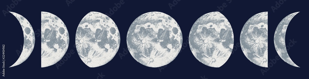 Obraz premium ilustracja fazy księżyca