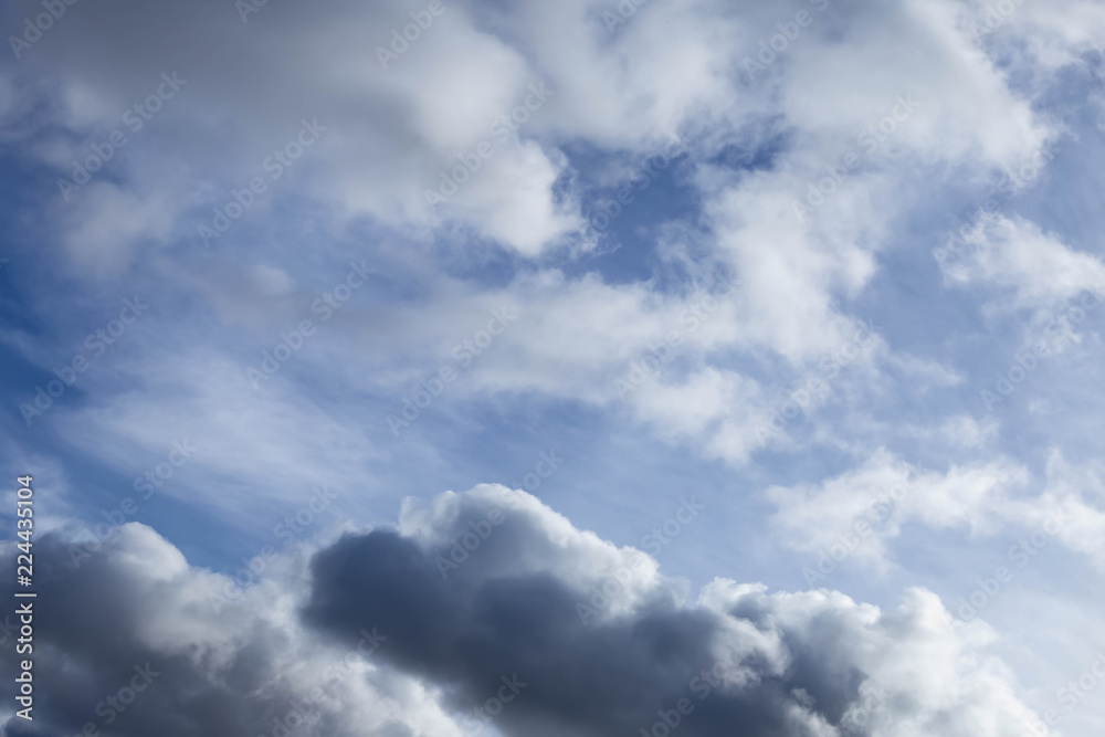 white clouds on blue sky