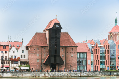 Famous historical crane building on the embankment in Gdansk, Poland.
