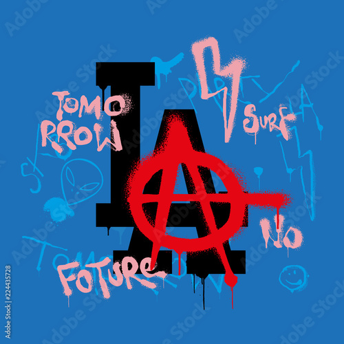 Graffiti print with LA