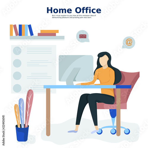 Freelancers work from home, related to programming, management and working on business projects. Self employed, home office, work at home
