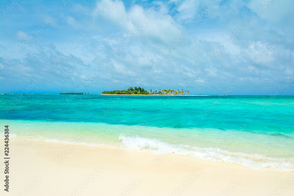 Beautiful sandy beach in uninhabited island