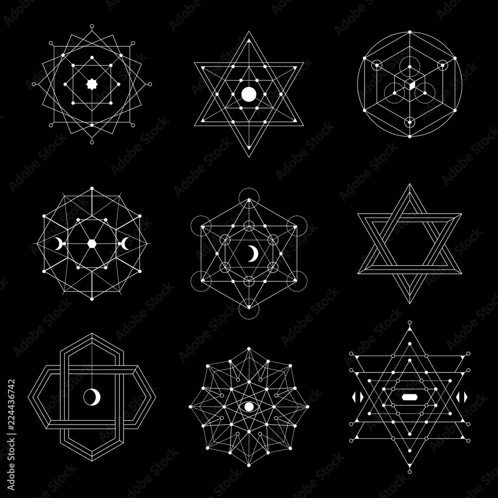 Fototapeta premium Sacred geometry vector set