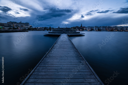 Photography pier at sunset - feeling blue