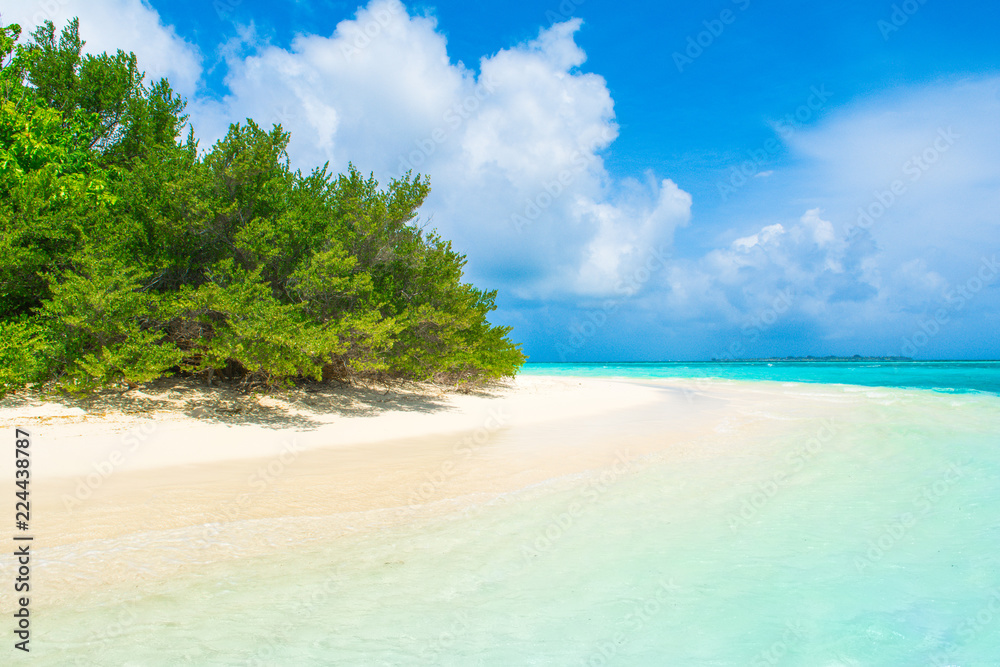 Beautiful sandy beach in uninhabited island